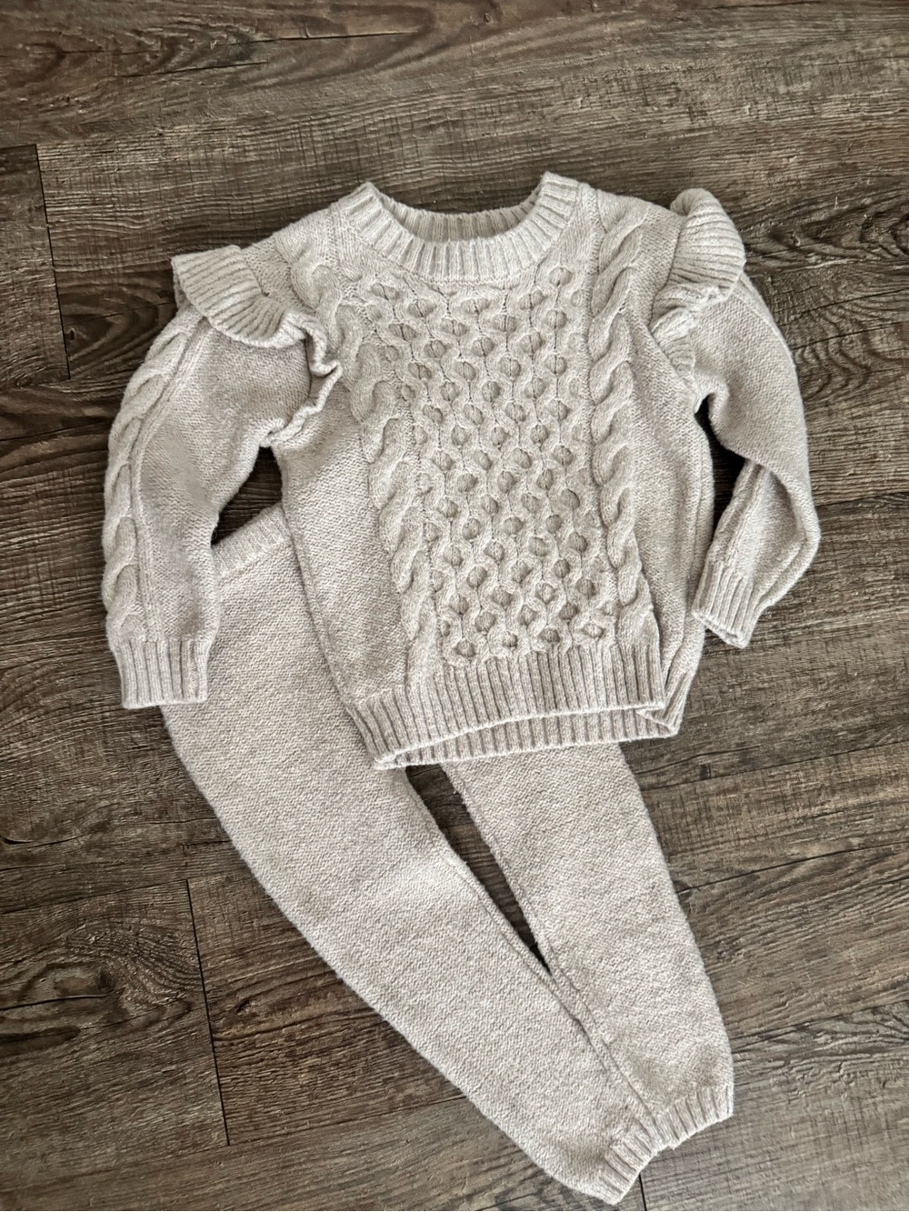 Old Navy Cream Cable Knit Sweater Set